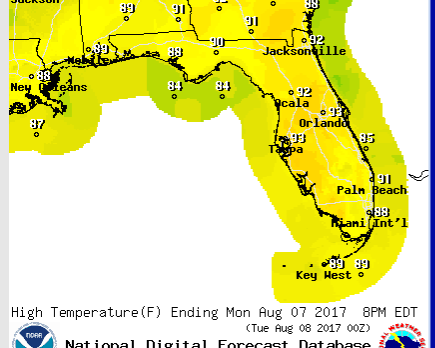 High temps expected for the start of the week