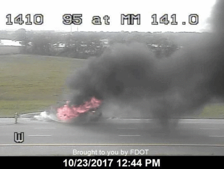 All lanes reopen on I-95 SB after vehicle fire