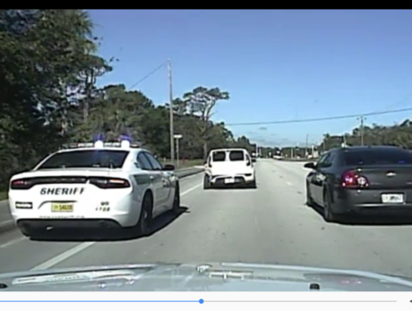 Dash cam footage of car chase