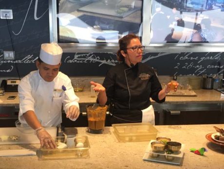 Hands-on cooking classes in a spectacular kitchen at sea