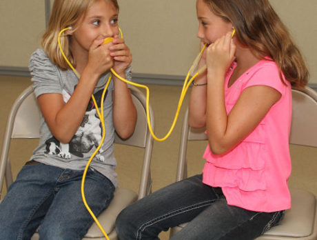 Campers perform mock spay surgery at Humane Society