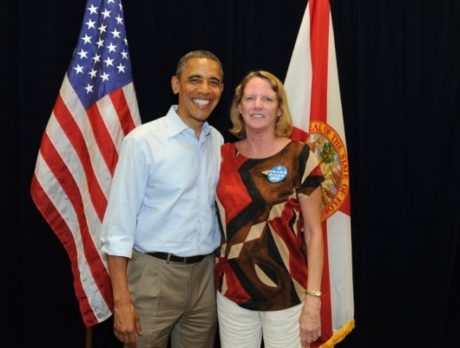 Women’s club leader got her own Obama hug