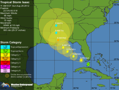 Tropical Storm Isaac: all county offices open tomorrow