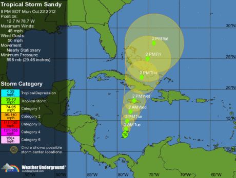 Tropical Storm Sandy forms in Caribbean