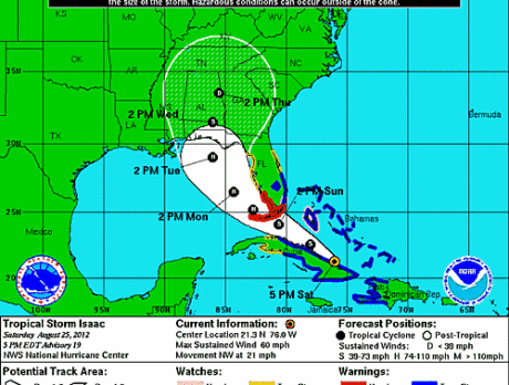 Tropical Storm Isaac: Windy Conditions tonight as storm nears Florida