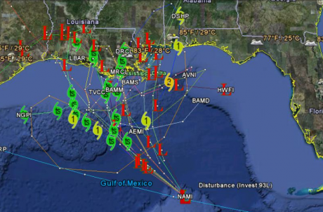 Gulf disturbance spaghetti models