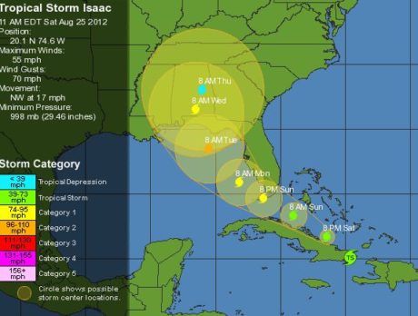 Tropical Storm Isaac: Indian River County now under TS warning