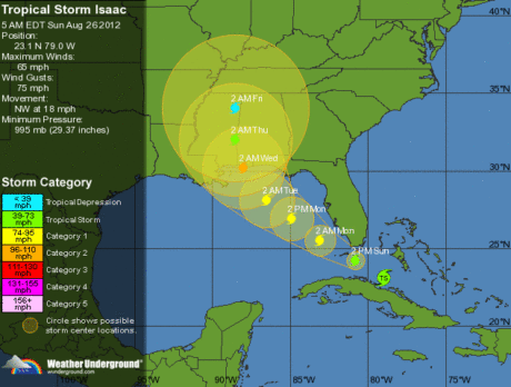 Tropical Storm Isaac: Forecast shifts westward