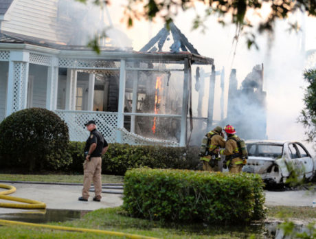 Fire consumes barrier island home