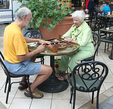 Backgammon players gathering at Indian River Mall