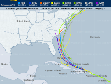Hurricane Irene spaghetti models
