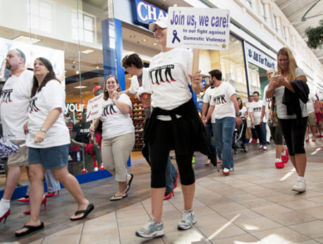 Men don red stilettos to support victims of domestic violence