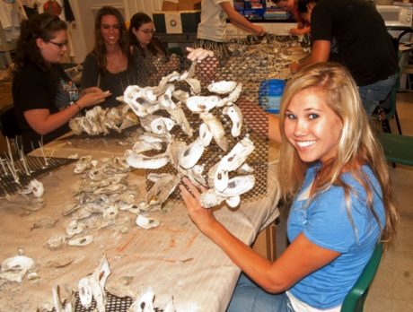 Indian River Charter High students craft oyster mats to help lagoon