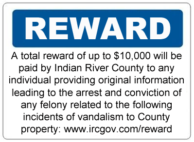 Indian River County offers $10,000 reward for info on vandalism cases