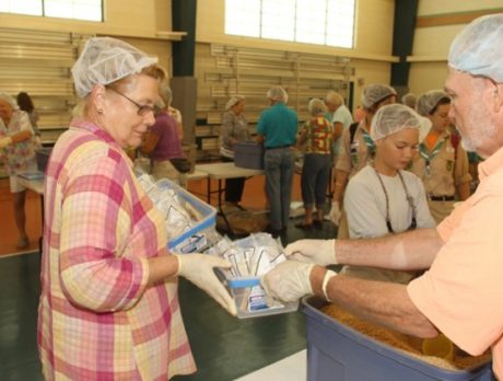 Packaging 100,000 nutritious meals for hungry children