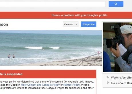 BUZZ: Update – My Google+ profile has been suspended?