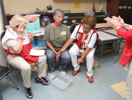 American Red Cross disaster shelter drill