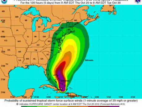 Tropical Storm Force Wind Speed Probabilities