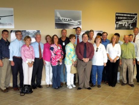 Exchange Club presents Proudly We Hail award to Piper Aircraft