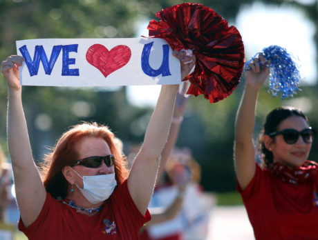 Photos – Schools host ‘Drive By and Say Hi’ pep rally