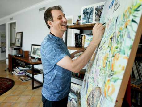 Mixed-media art grabs versatile Gruber’s attention
