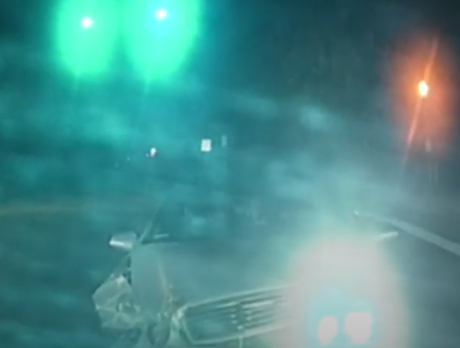 Video: Driver crashes into patrol car; man jailed