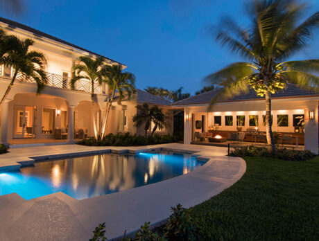 Spectacular riverfront home features pool, cabana and dock