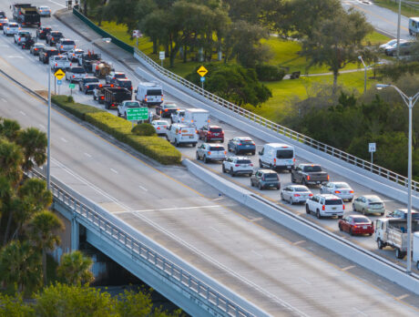 Huge backups on first day of bridge closure
